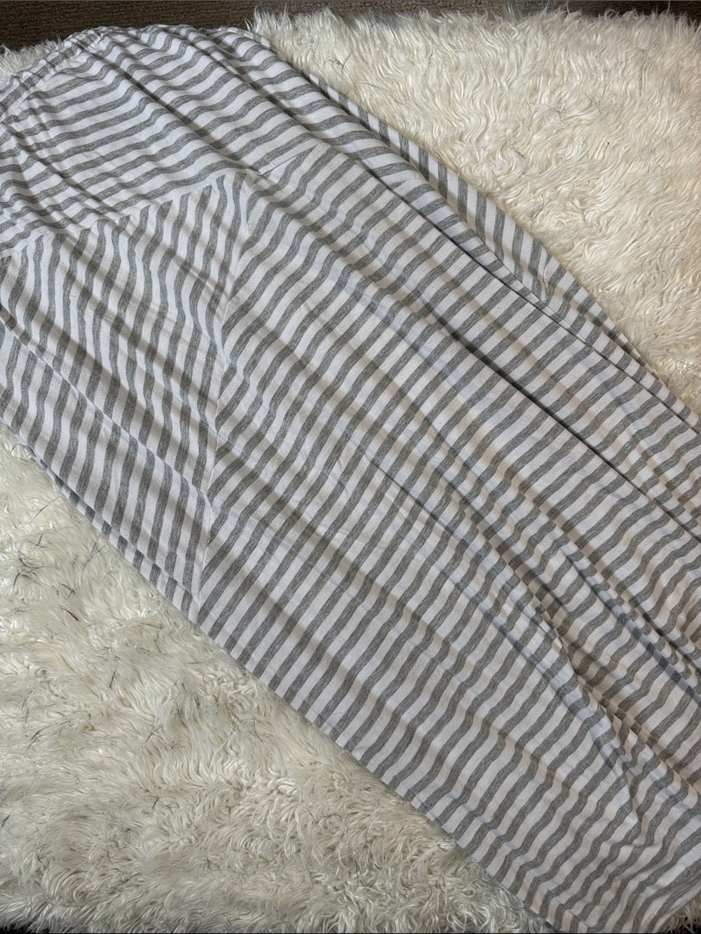Indigo Striped Gray and White Maxi Skirt